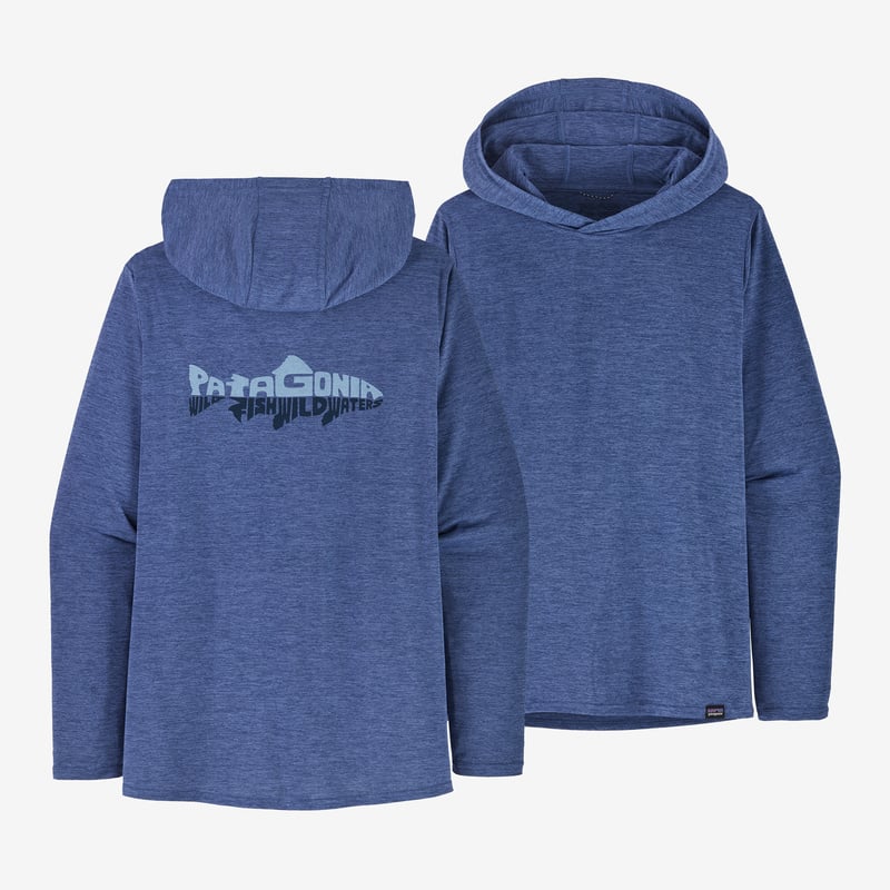 Patagonia Women's Capilene® Cool Daily Graphic Hoody - Wild Waterline: Current Blue X-Dye