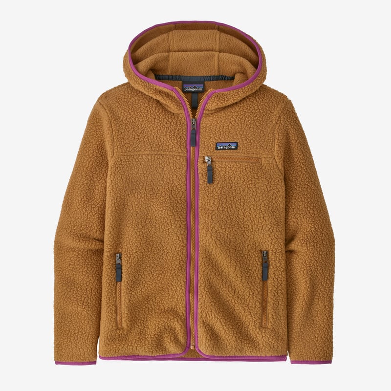 Patagonia Women's Retro Pile Fleece Hoody - Nest Brown w/Amaranth Pink