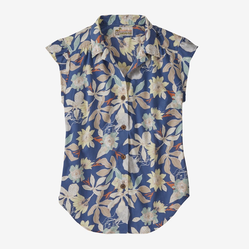 Patagonia Women's Lightweight Pataloha® Shirt - Jellyfish Flower: Current Blue