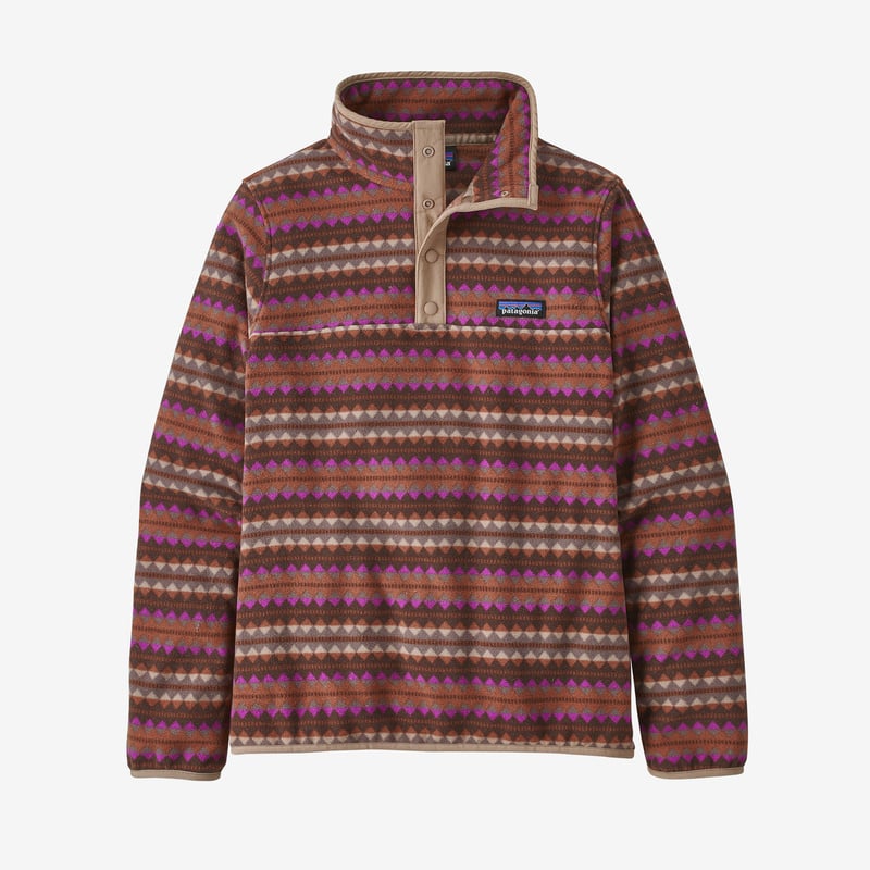 Patagonia Women's Micro D® Snap-T® Fleece Pullover - Diamond Stripe: Sisu Brown