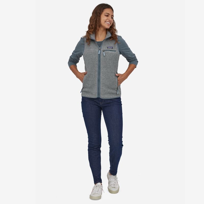 Patagonia Women's Retro Pile Fleece Vest - Salt Grey w/Light Plume Grey