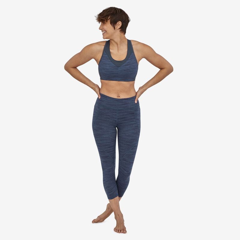 Patagonia Women's Wild Trails Sports Bra - Space Dye: Dolomite Blue