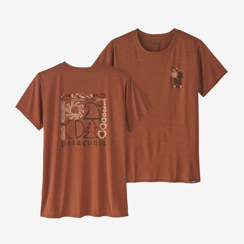 Patagonia Women's Capilene® Cool Daily Graphic Shirt - Spirited Seasons: Sisu Brown X-Dye