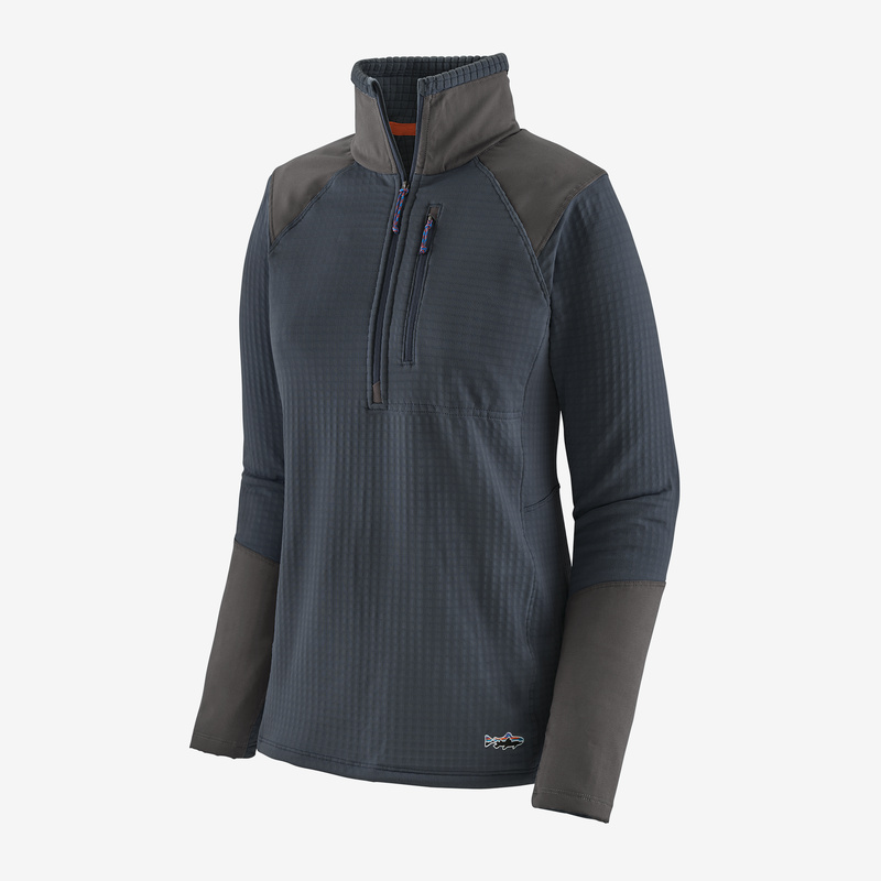 Patagonia Women's Long-Sleeved R1® Fitz Roy Trout 1/4-Zip - Smolder Blue