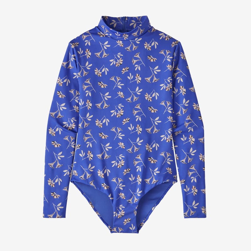 Patagonia Women's Long-Sleeved Swell Seeker One-Piece Swimsuit - Quito: Float Blue