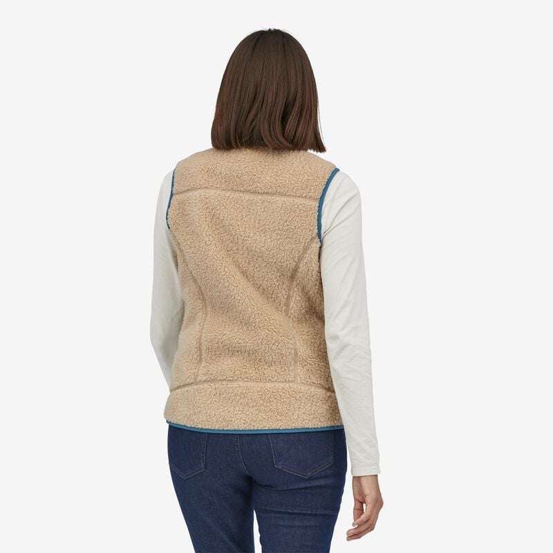 Patagonia Women's Classic Retro-X® Fleece Vest - Dark Natural w/Wavy Blue