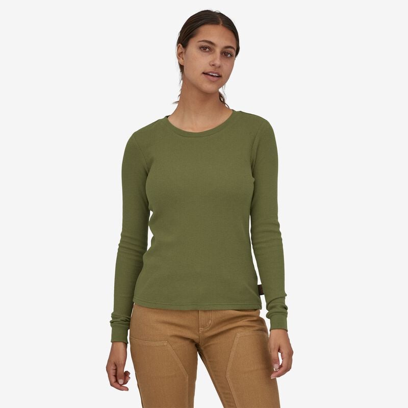 Patagonia Women's Work Waffle Crew - Wyoming Green