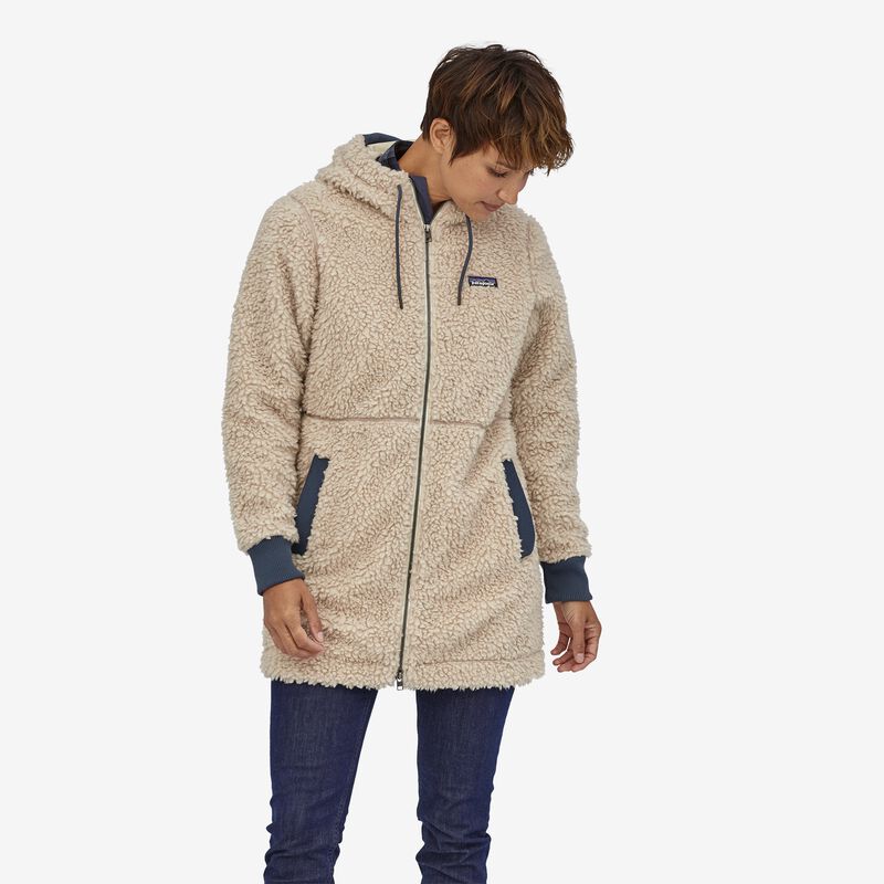 Patagonia Women's Dusty Mesa Fleece Parka - Natural w/Smolder Blue