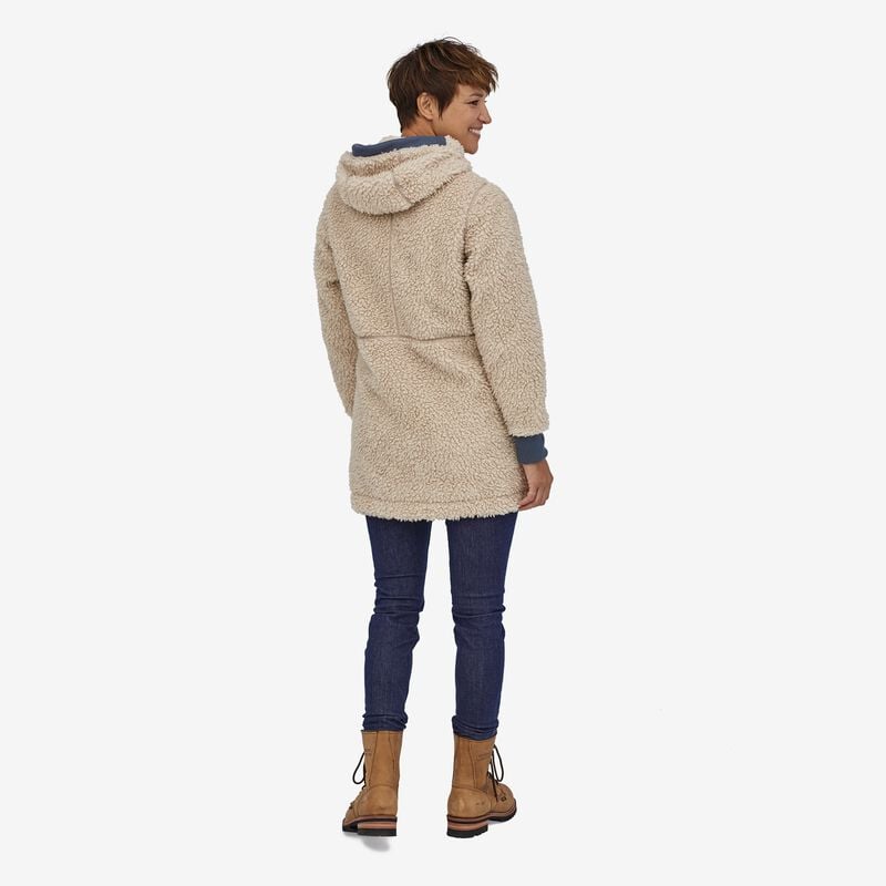 Patagonia Women's Dusty Mesa Fleece Parka - Natural w/Smolder Blue