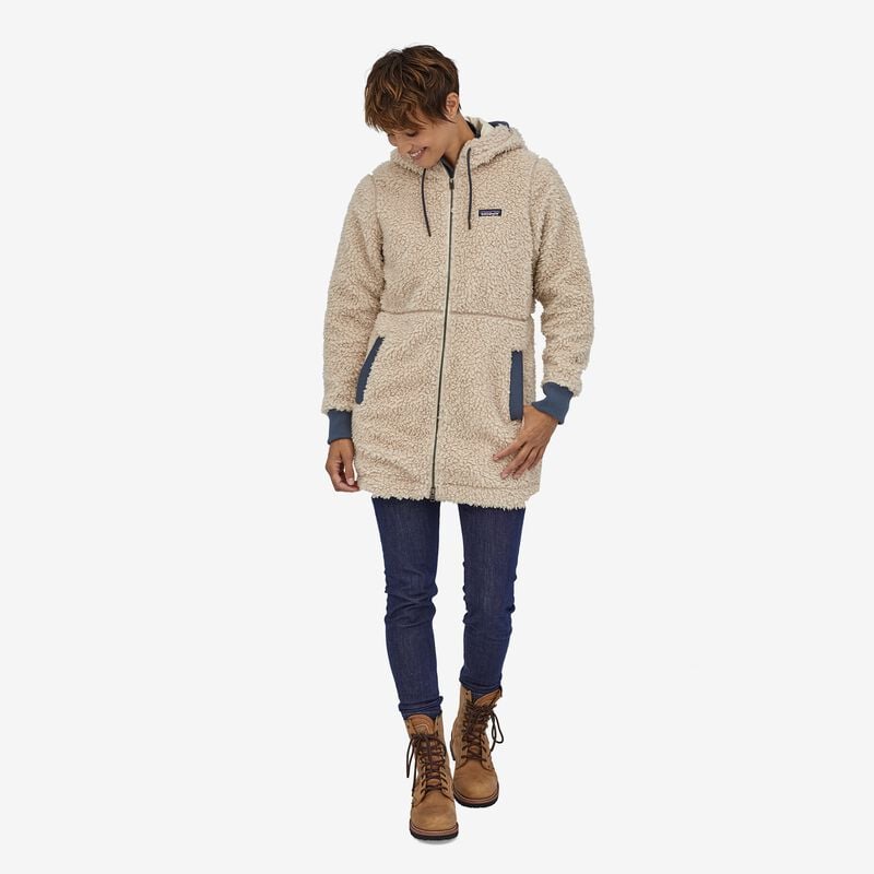 Patagonia Women's Dusty Mesa Fleece Parka - Natural w/Smolder Blue