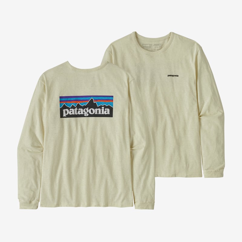 Patagonia Women's Long-Sleeved P-6 Logo Responsibili-Tee® - Birch White