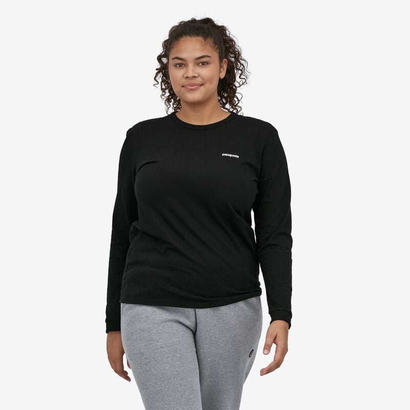 Patagonia Women's Long-Sleeved P-6 Logo Responsibili-Tee® - Birch White