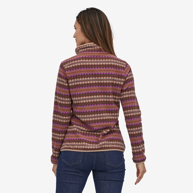 Patagonia Women's Micro D® Snap-T® Fleece Pullover - Diamond Stripe: Sisu Brown