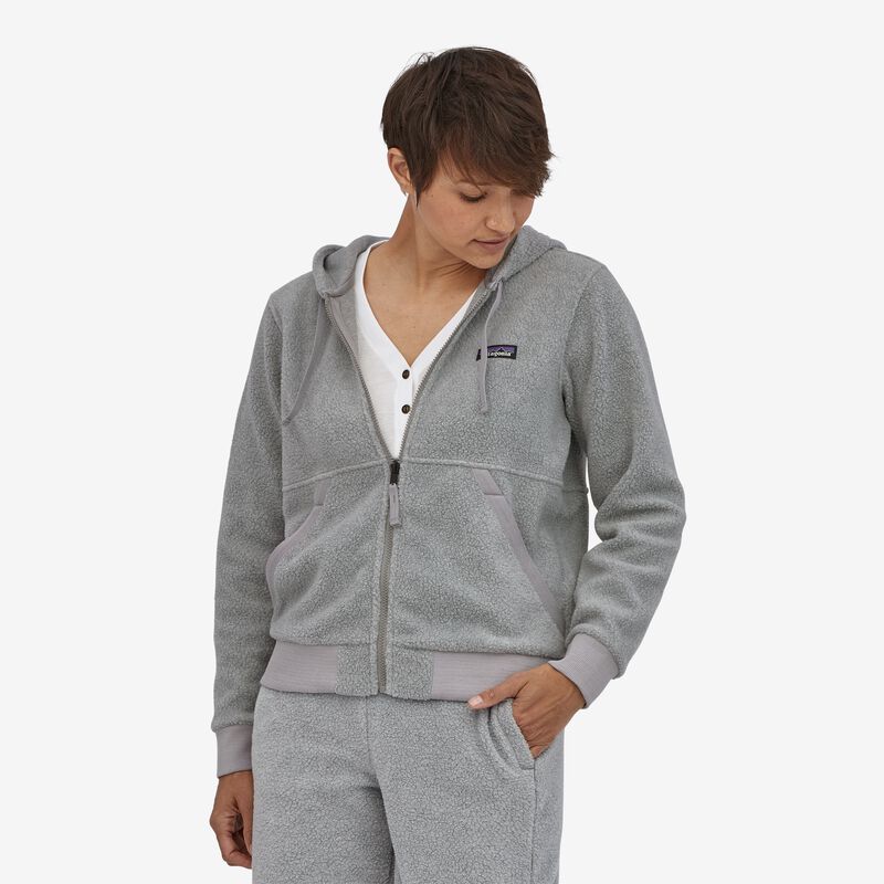 Patagonia Women's Shearling Fleece Hoody - Salt Grey