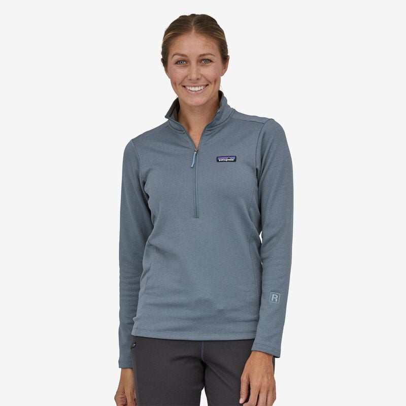 Patagonia Women's R1® Daily Zip-Neck - Plume Grey - Light Plume Grey X-Dye
