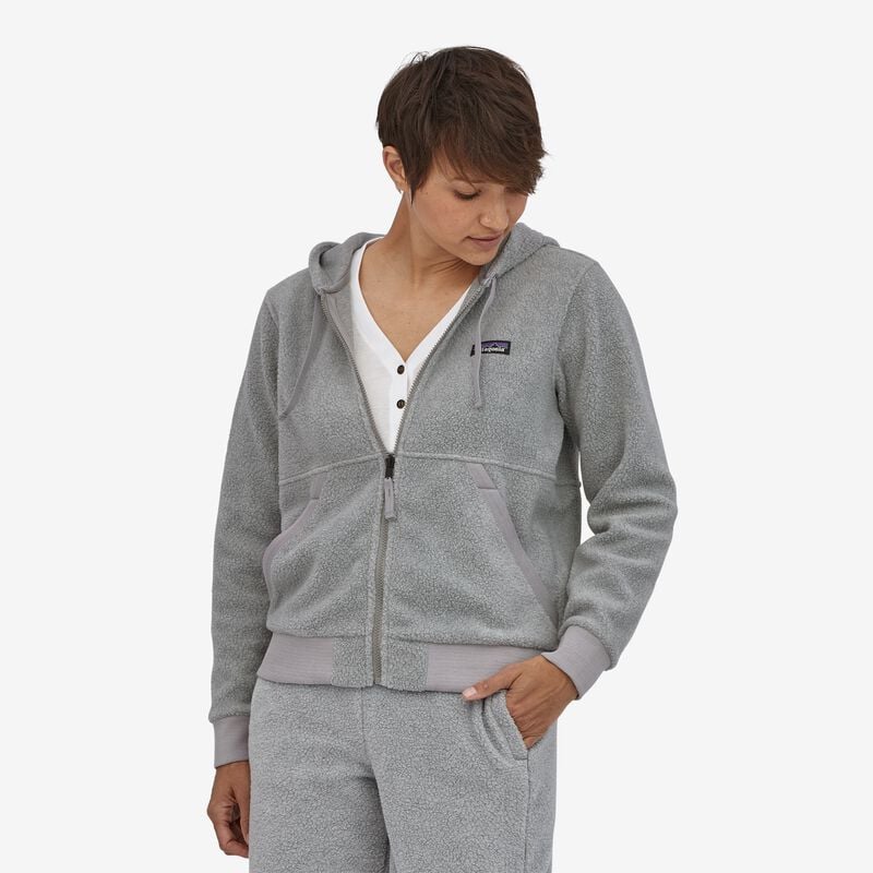 Patagonia Women's Shearling Fleece Hoody - Salt Grey