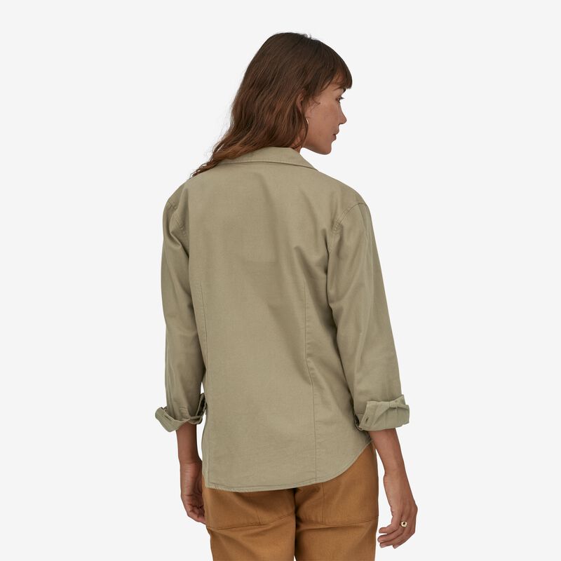 Patagonia Women's Long-Sleeved Organic Cotton Midweight Fjord Flannel Shirt - Sage Khaki