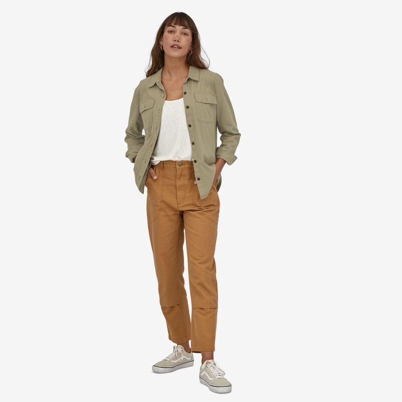 Patagonia Women's Long-Sleeved Organic Cotton Midweight Fjord Flannel Shirt - Sage Khaki