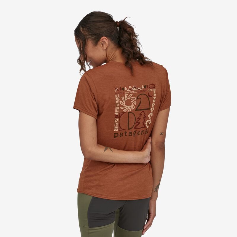 Patagonia Women's Capilene® Cool Daily Graphic Shirt - Spirited Seasons: Sisu Brown X-Dye