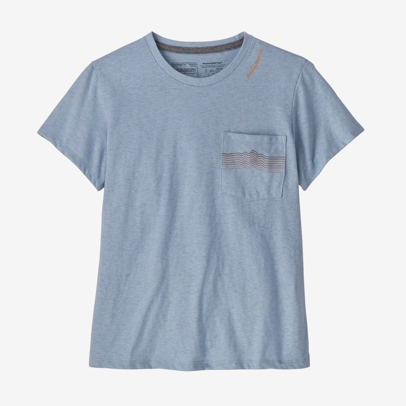 Patagonia Women’s Ridge Rise Stripe Pocket Responsibili-Tee® - Steam Blue