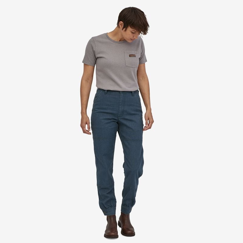 Patagonia Women's All Seasons Hemp Canvas Double Knee Pants - Regular - Stone Blue