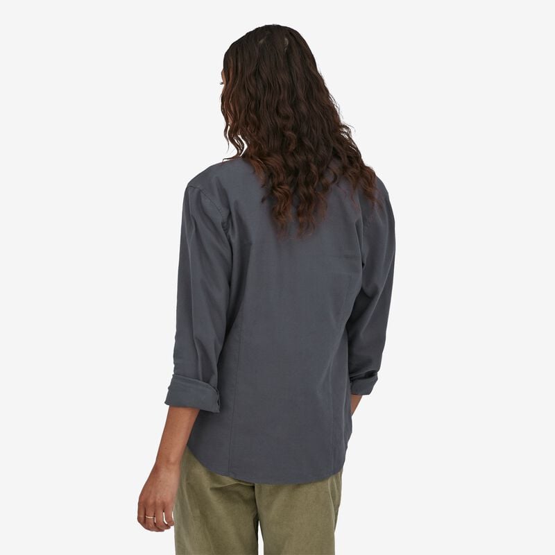 Patagonia Women's Long-Sleeved Organic Cotton Midweight Fjord Flannel Shirt - Smolder Blue
