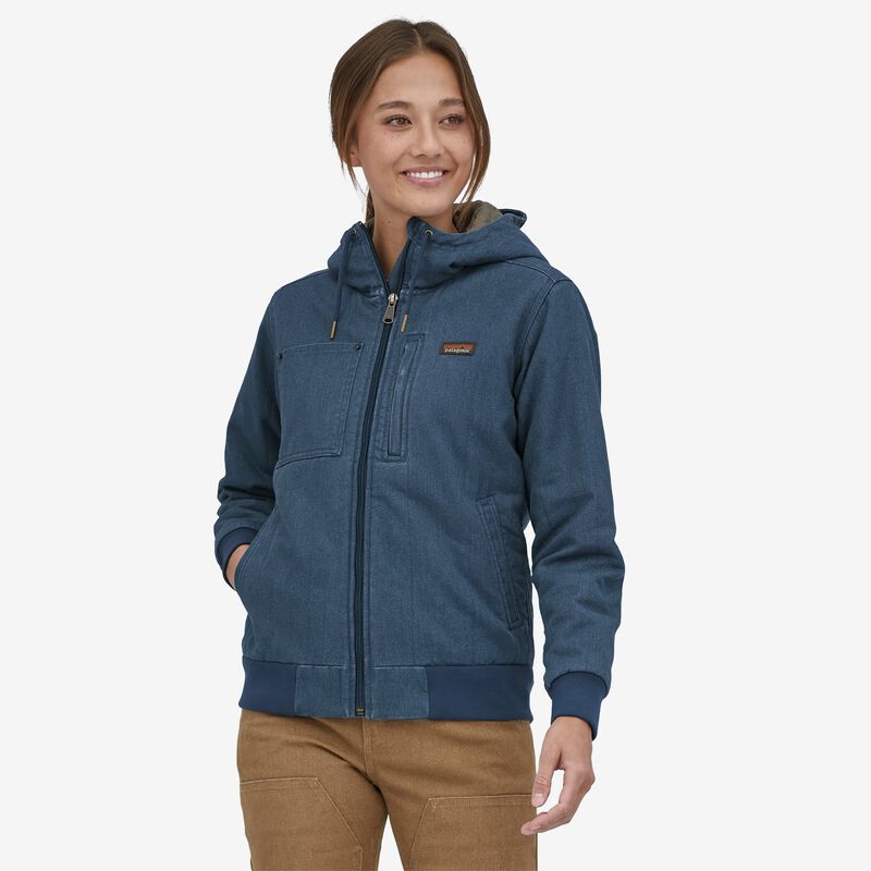 Patagonia Women's All Seasons Hemp Canvas Bomber Hoody Jacket - Stone Blue