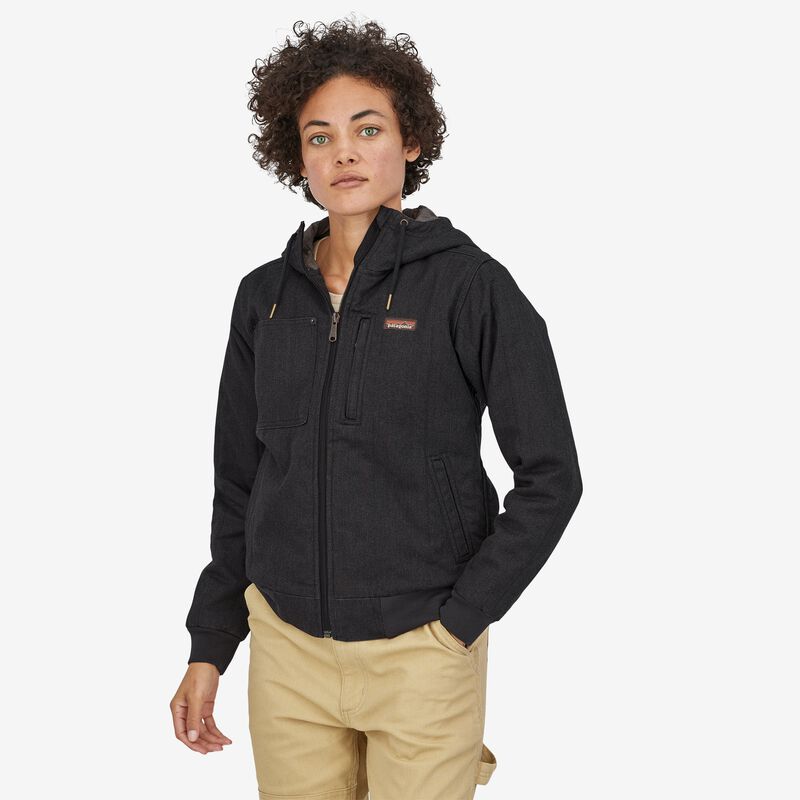 Patagonia Women's All Seasons Hemp Canvas Bomber Hoody Jacket - Ink Black