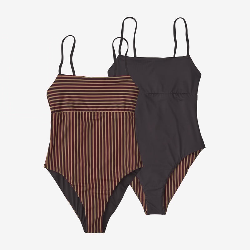 Patagonia Women's Reversible Sunrise Slider One-Piece Swimsuit - Calm Waters: Ink Black