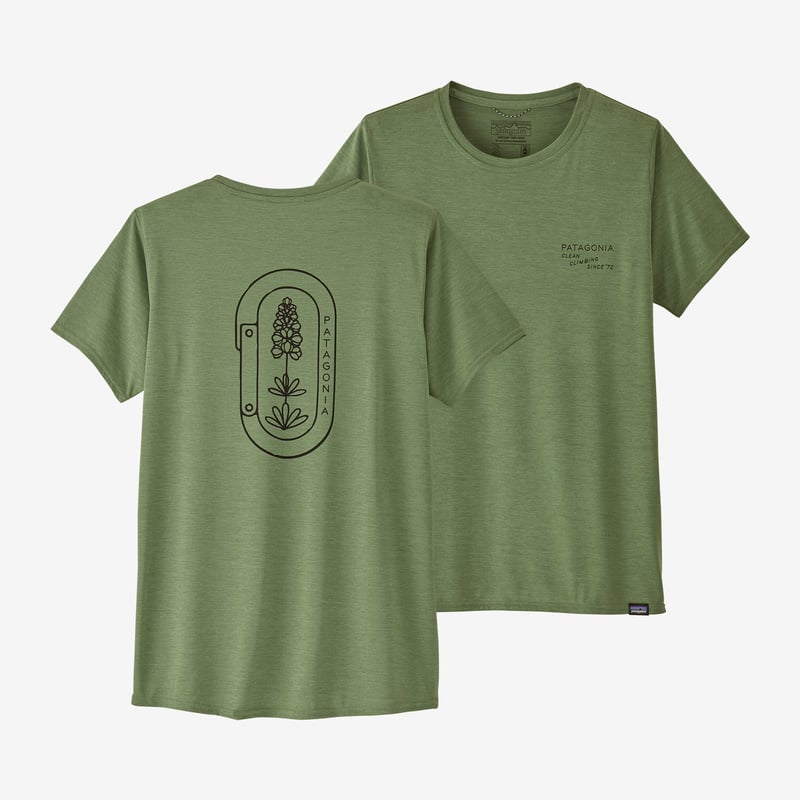 Patagonia Women's Capilene® Cool Daily Graphic Shirt - Clean Climb Bloom: Sedge Green X-Dye