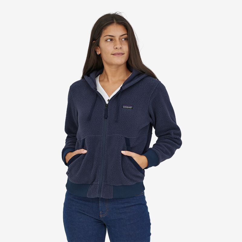 Patagonia Women's Shearling Fleece Hoody - New Navy