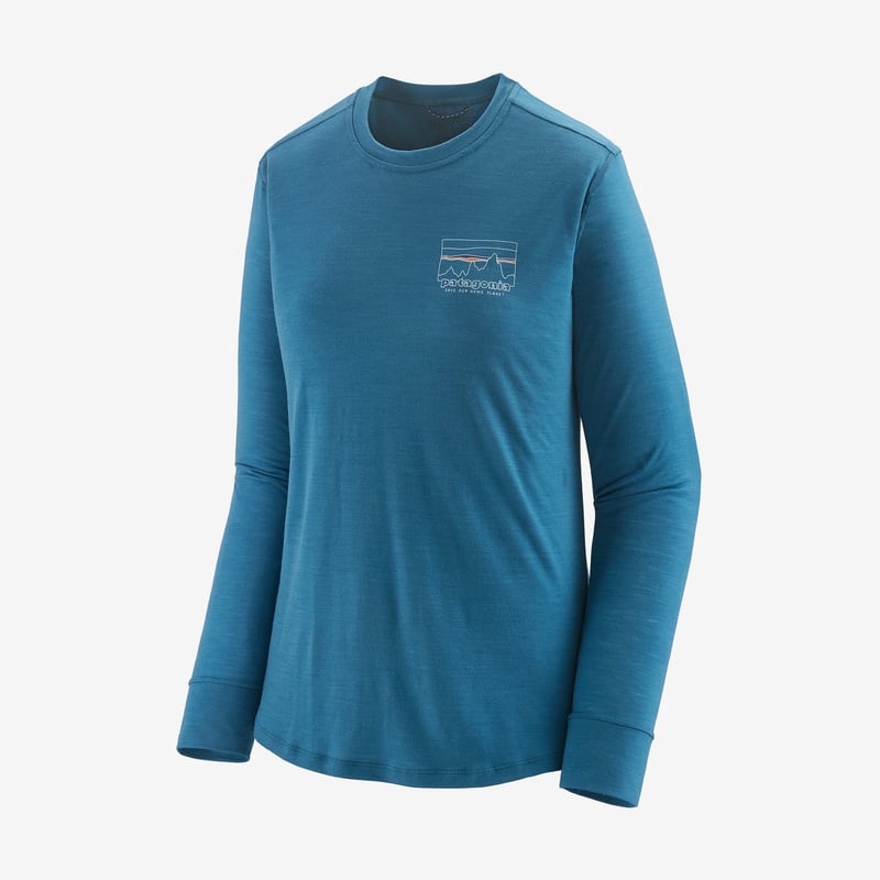 Patagonia Women's Long-Sleeved Capilene® Cool Merino Graphic Shirt - 73 Skyline: Wavy Blue