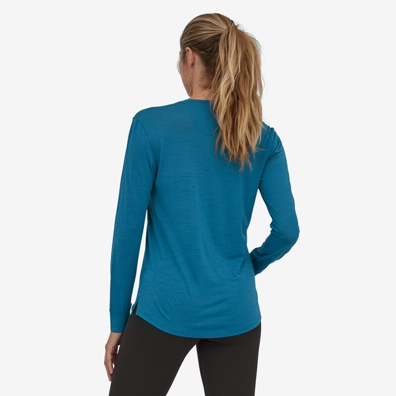 Patagonia Women's Long-Sleeved Capilene® Cool Merino Graphic Shirt - 73 Skyline: Wavy Blue