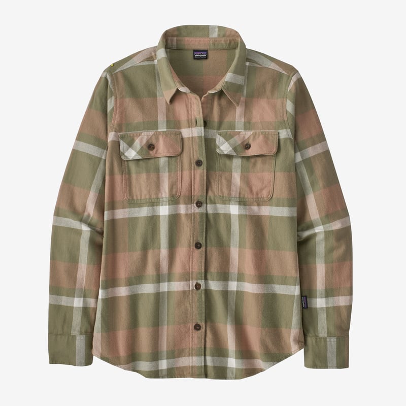 Patagonia Women's Long-Sleeved Organic Cotton Midweight Fjord Flannel Shirt - Comstock: Garden Green