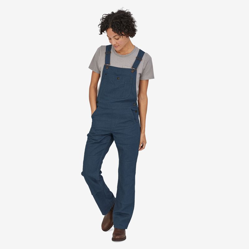 Patagonia Women's All Seasons Hemp Canvas Bib Overalls - Short - Stone Blue