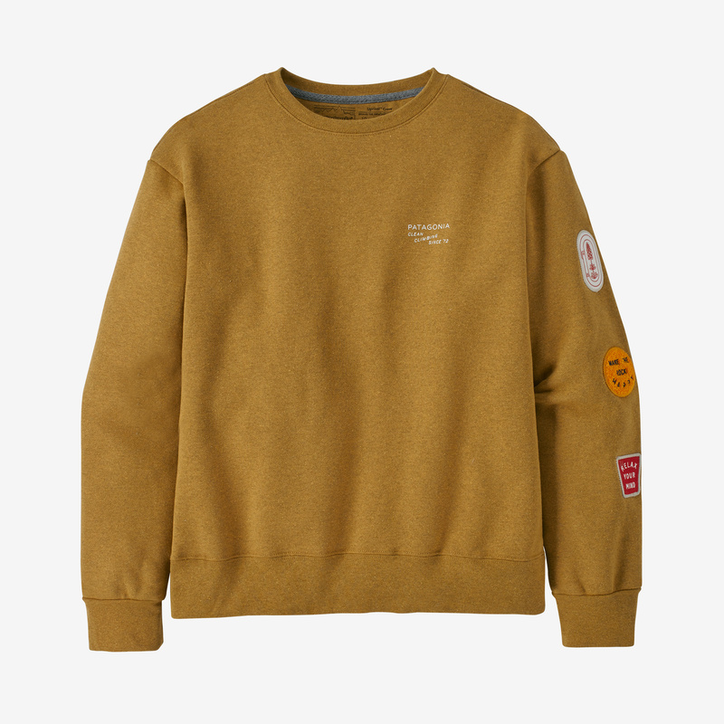 Patagonia Women's Clean Climb Badges Uprisal Crew Sweatshirt - Cabin Gold