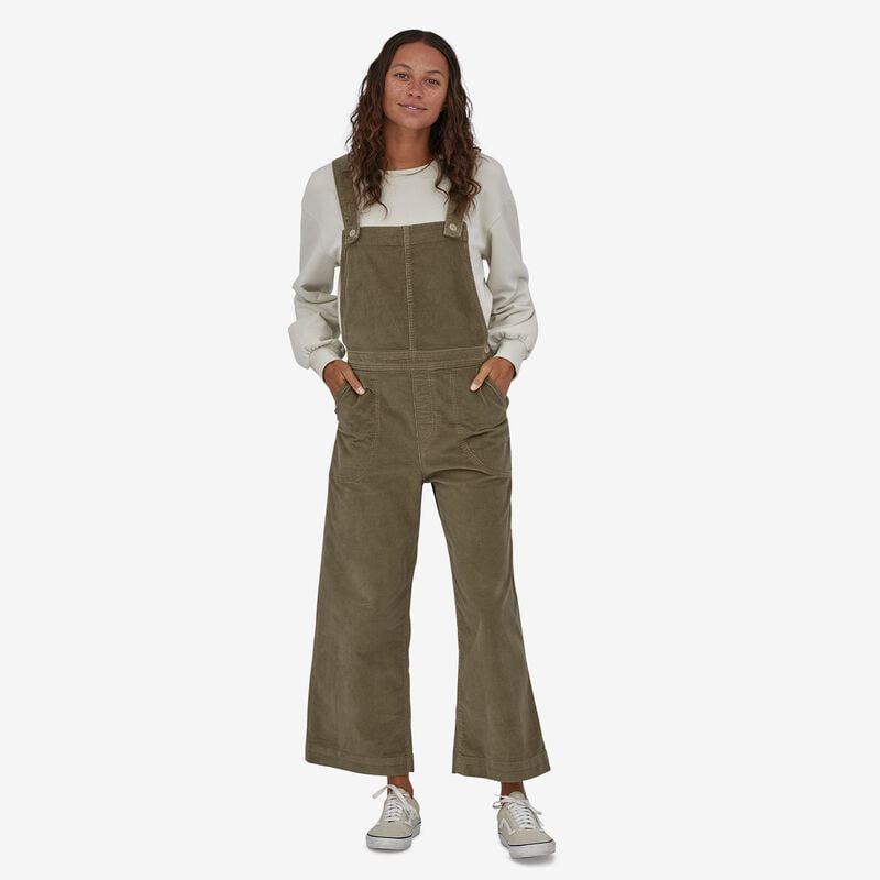 Patagonia Women's Stand Up® Cropped Corduroy Overalls - Sage Khaki