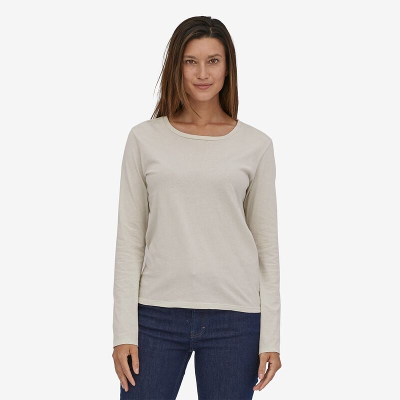 Patagonia Women's Long-Sleeved Regenerative Organic Certified™ Cotton Tee - Dyno White