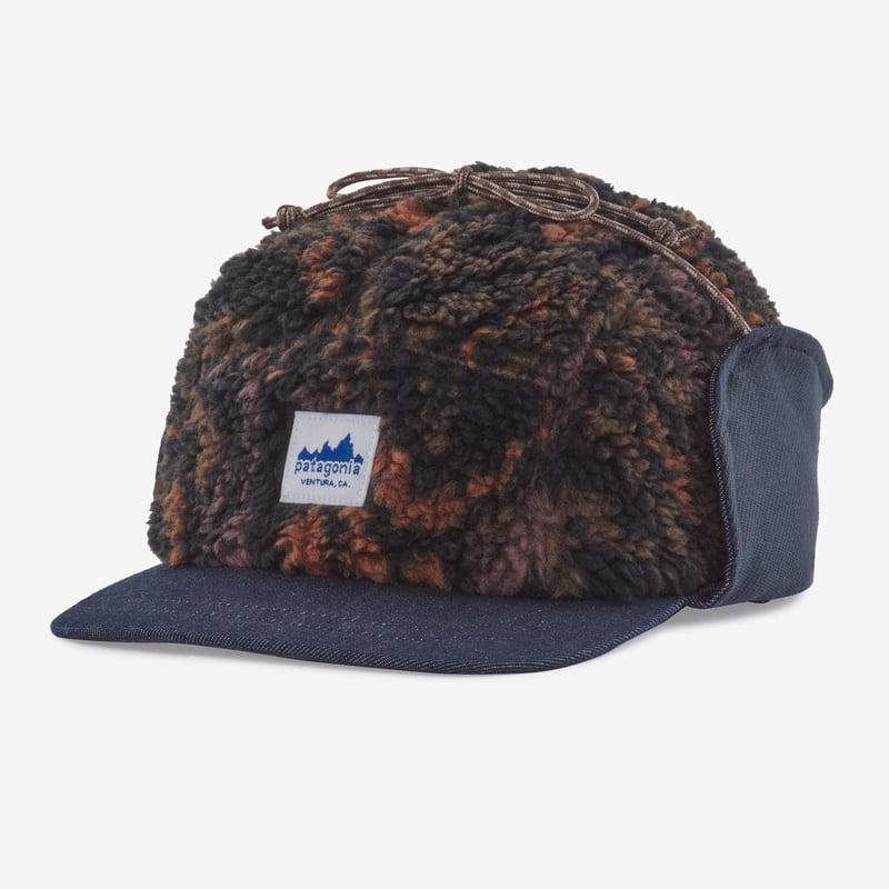 Patagonia Range Earflap Cap - Oak Waves: Ink Black
