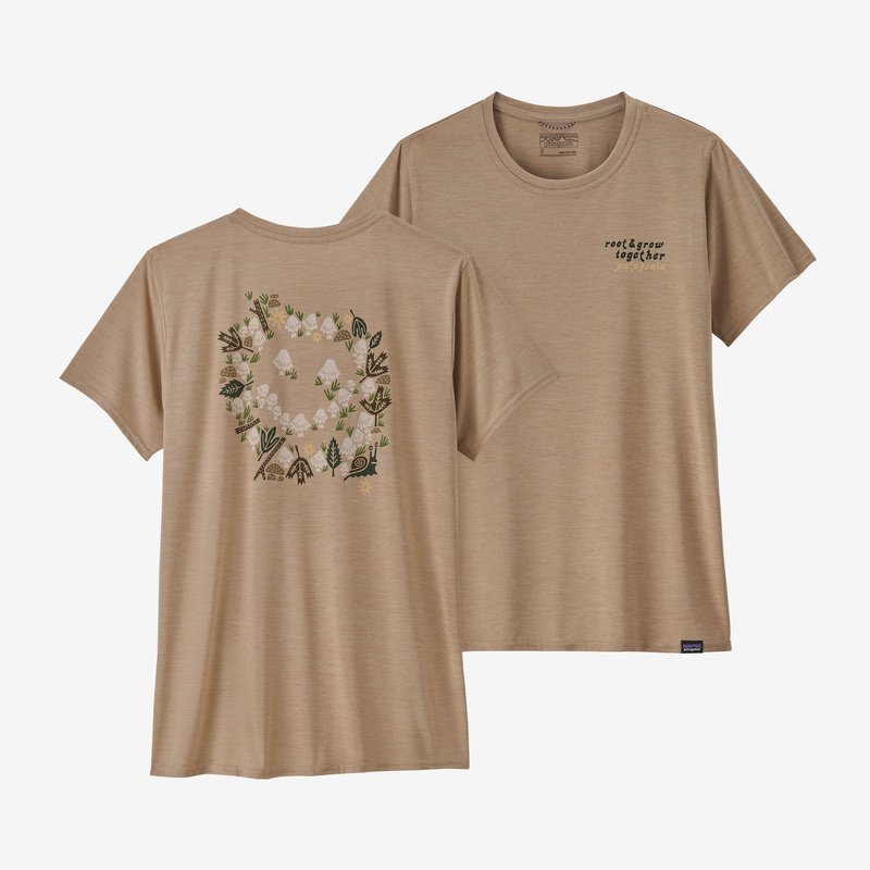 Patagonia Women's Capilene® Cool Daily Graphic Shirt - Root & Grow: Oar Tan X-Dye