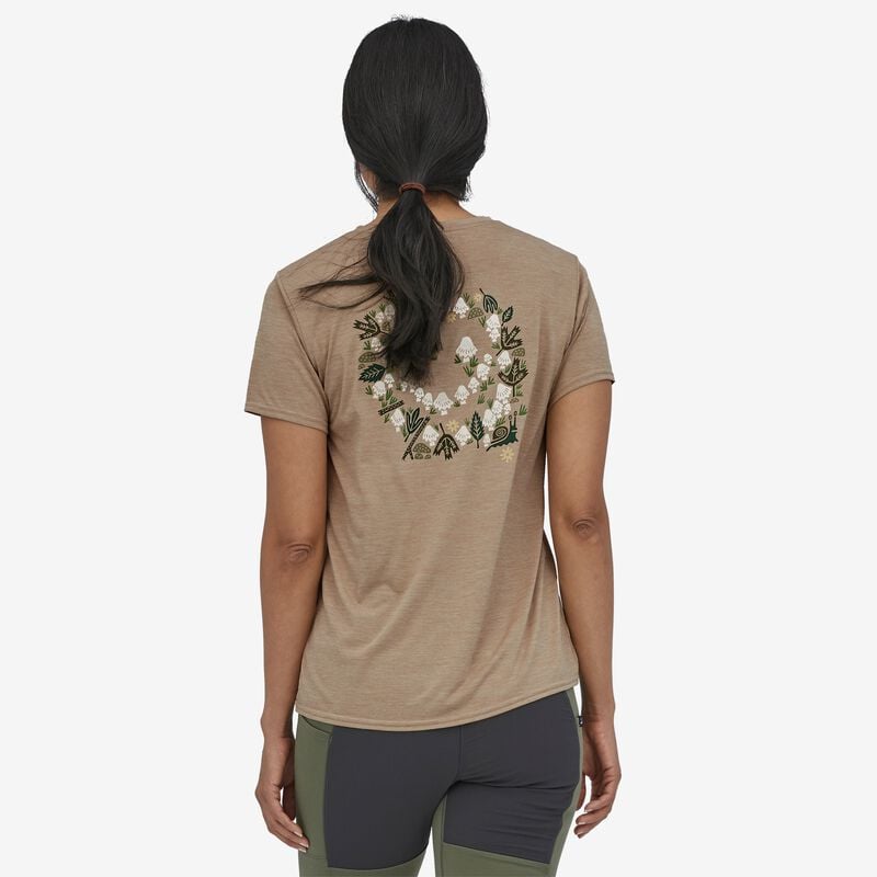 Patagonia Women's Capilene® Cool Daily Graphic Shirt - Root & Grow: Oar Tan X-Dye