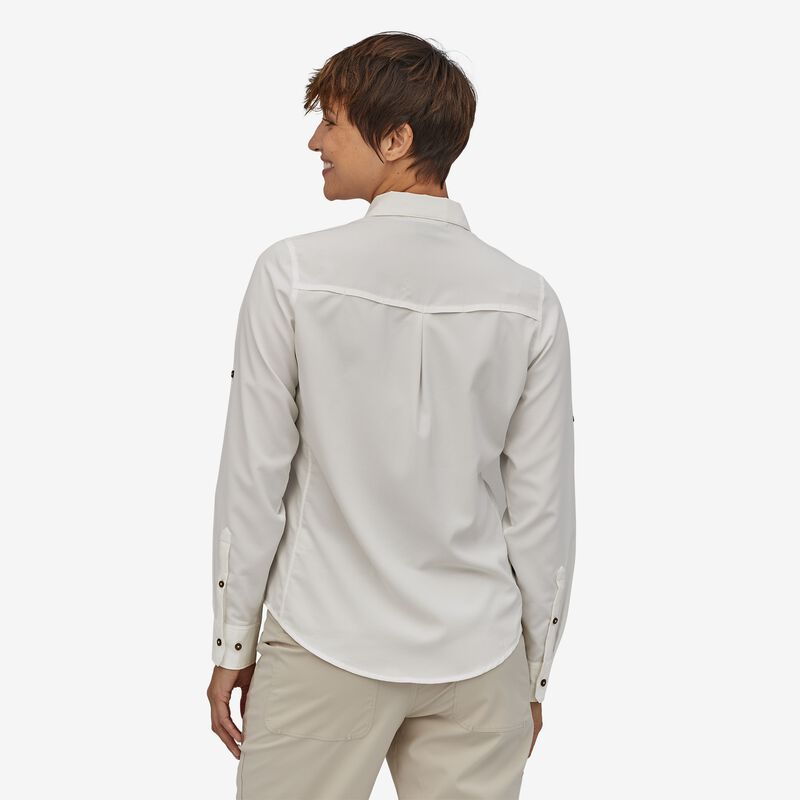 Patagonia Women's Long-Sleeved Sol Patrol® Shirt - Rock Cycle Multi Small: Pampas Tan