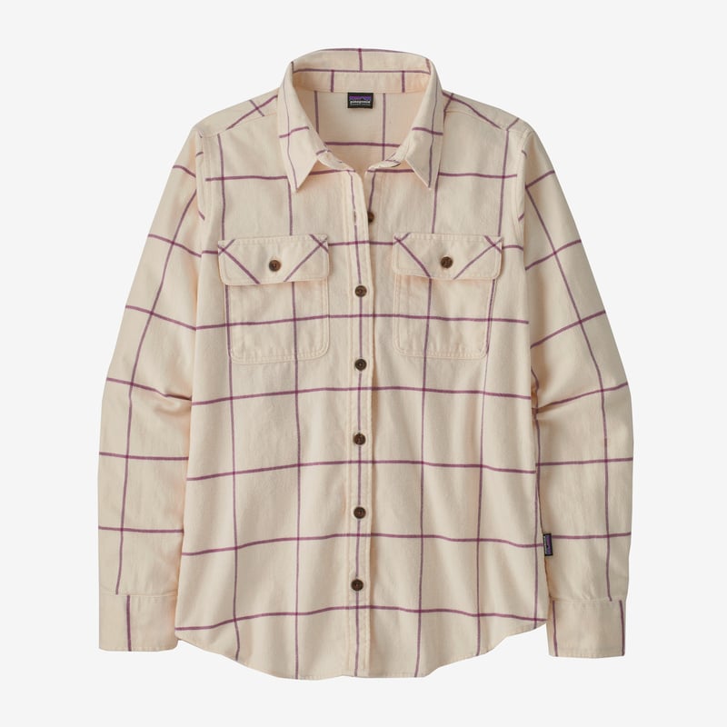 Patagonia Women's Long-Sleeved Organic Cotton Midweight Fjord Flannel Shirt - Woodland: Natural