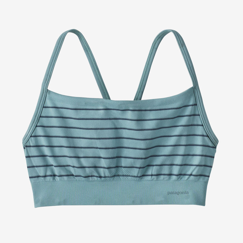 Patagonia Women's Active Mesh Bra - Sentinel Stripe Small: Upwell Blue