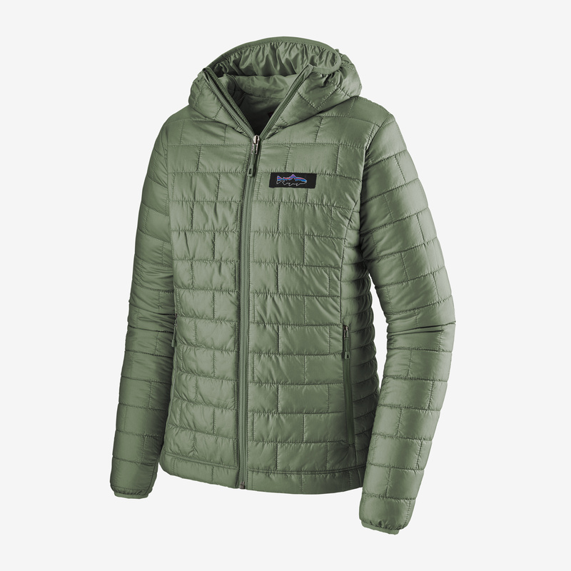 Patagonia Women's Nano Puff® Fitz Roy Trout Hoody - Hemlock Green