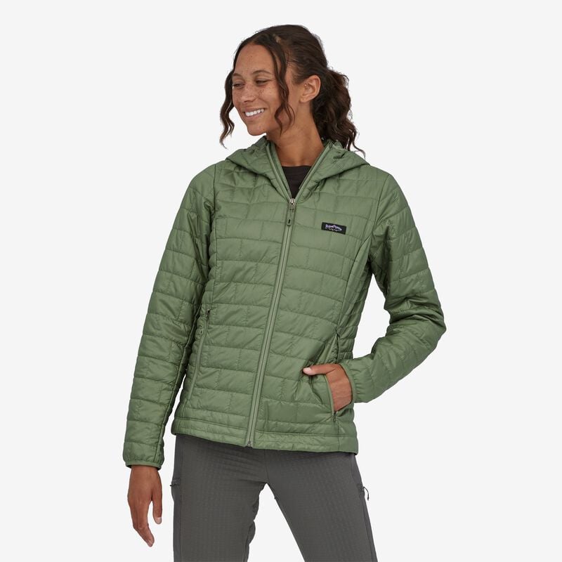 Patagonia Women's Nano Puff® Fitz Roy Trout Hoody - Hemlock Green