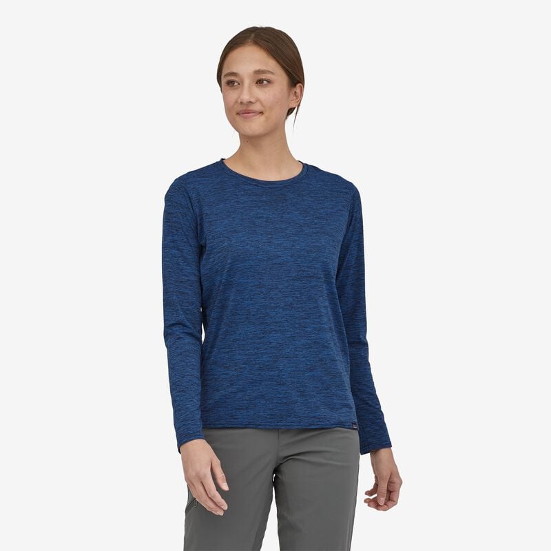 Patagonia Women's Long-Sleeved Capilene® Cool Daily Shirt - Viking Blue - Navy Blue X-Dye