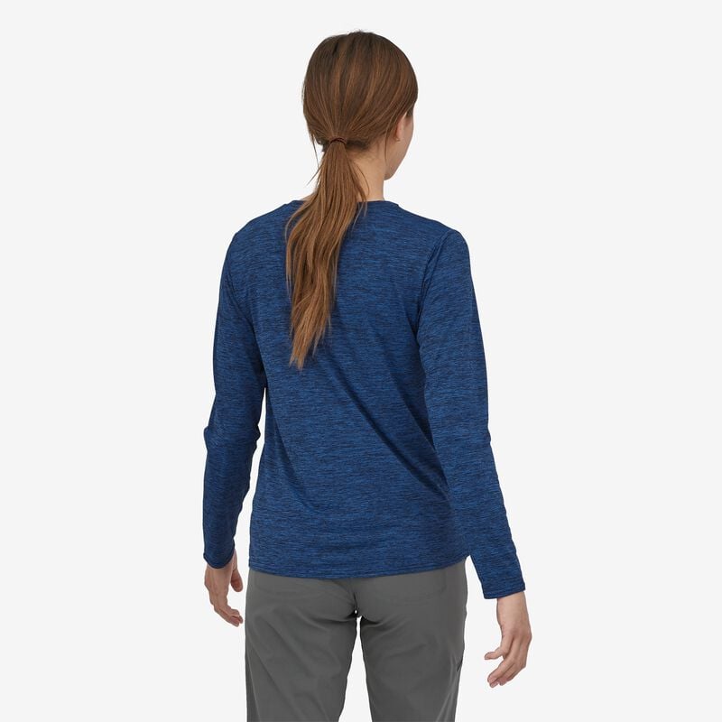 Patagonia Women's Long-Sleeved Capilene® Cool Daily Shirt - Viking Blue - Navy Blue X-Dye