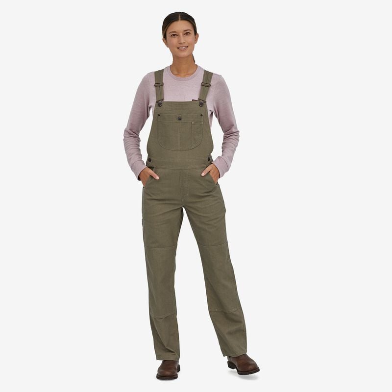 Patagonia Women's All Seasons Hemp Canvas Bib Overalls - Long - Fatigue Green