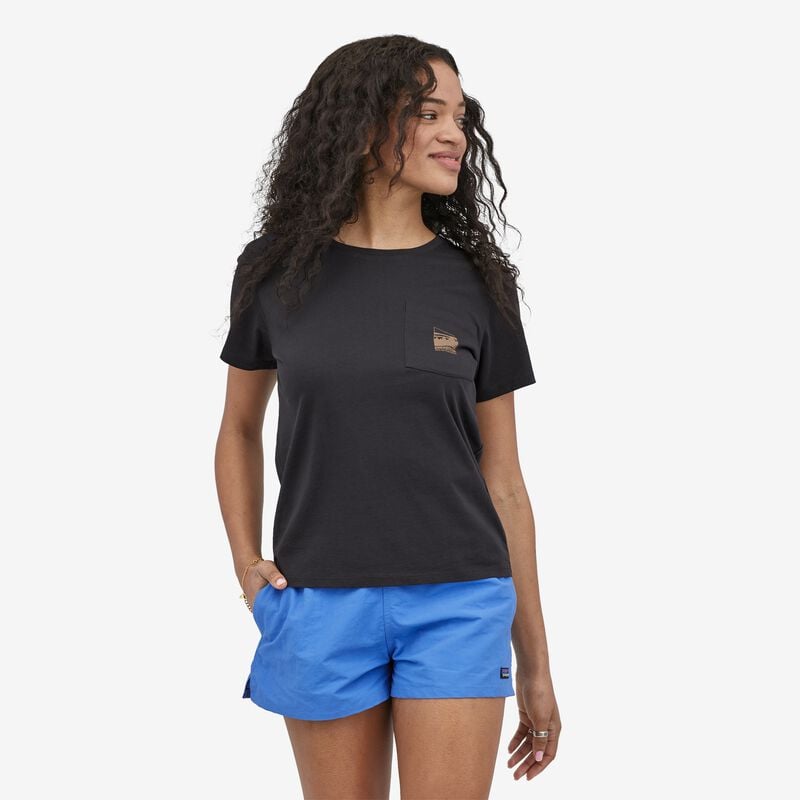 Patagonia Women's Alpine Icon Regenerative Organic Certified™ Cotton Pocket T-Shirt - Ink Black